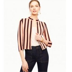 Ann Taylor Striped Open Front
Cardigan Jacket
